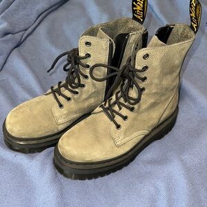 Dr. Martens Stone Gray Jadon Zip Combat Boots